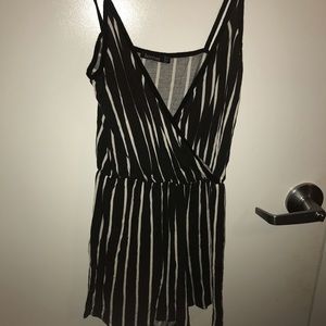 Black Pinstripe Playsuit